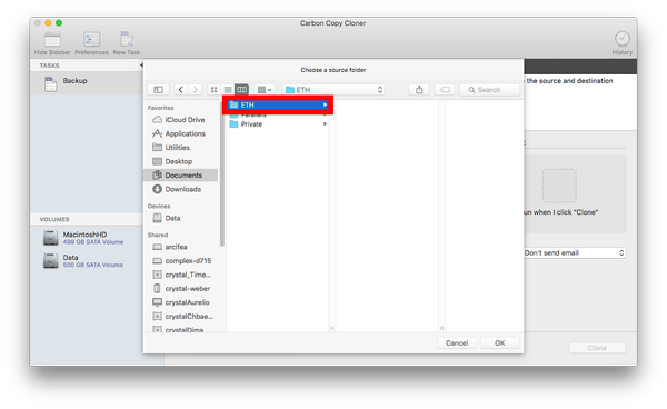 Figure 2b: choose source folder